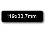 wereinaristea EtichetteAutoadesive, 119x33,7(33,7x119mm) Carta NERO, adesivo Permanente, angoli arrotondati, per ink-jet, laser e fotocopiatrici, su foglio A4 (210x297mm).