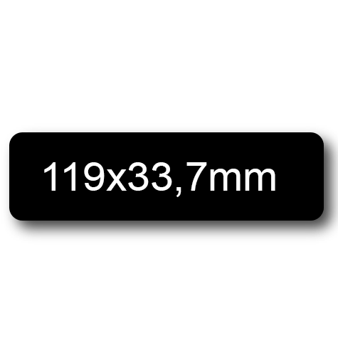 wereinaristea EtichetteAutoadesive, 119x33,7(33,7x119mm) Carta NERO, adesivo Permanente, angoli arrotondati, per ink-jet, laser e fotocopiatrici, su foglio A4 (210x297mm).