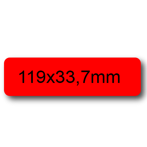 wereinaristea EtichetteAutoadesive, 119x33,7(33,7x119mm) Carta ROSSO, adesivo Permanente, angoli arrotondati, per ink-jet, laser e fotocopiatrici, su foglio A4 (210x297mm).