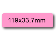 wereinaristea EtichetteAutoadesive, 119x33,7(33,7x119mm) Carta ROSA, adesivo Permanente, angoli arrotondati, per ink-jet, laser e fotocopiatrici, su foglio A4 (210x297mm).