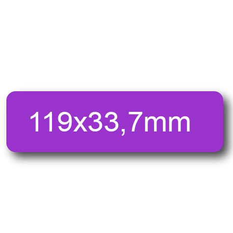 wereinaristea EtichetteAutoadesive, 119x33,7(33,7x119mm) Carta VIOLA, adesivo Permanente, angoli arrotondati, per ink-jet, laser e fotocopiatrici, su foglio A4 (210x297mm).