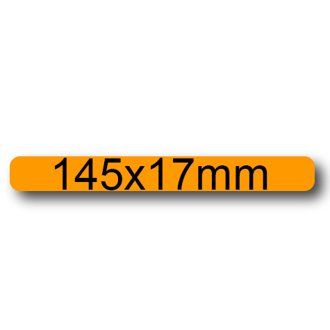 wereinaristea EtichetteAutoadesive, 145x17(17x145mm) Carta ARANCIONE, adesivo Permanente, angoli arrotondati, per ink-jet, laser e fotocopiatrici, su foglio A4 (210x297mm).