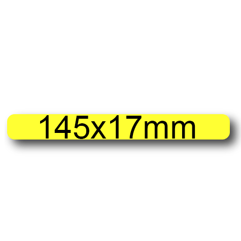 wereinaristea EtichetteAutoadesive, 145x17(17x145mm) Carta GIALLO, adesivo Permanente, angoli arrotondati, per ink-jet, laser e fotocopiatrici, su foglio A4 (210x297mm).