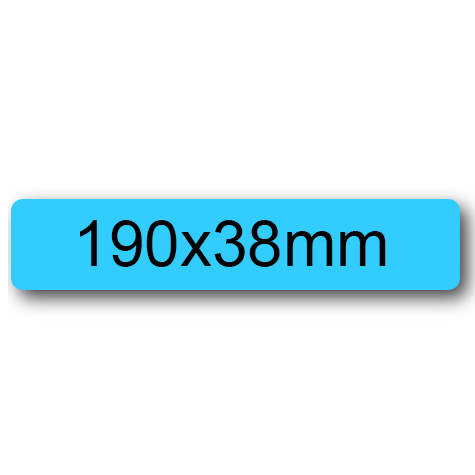 wereinaristea EtichetteAutoadesive, 190x38(38x190mm) Carta AZZURRO, adesivo Permanente, angoli arrotondati, per ink-jet, laser e fotocopiatrici, su foglio A4 (210x297mm).