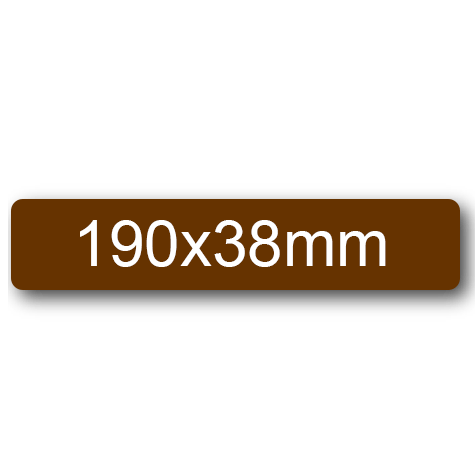 wereinaristea EtichetteAutoadesive, 190x38(38x190mm) Carta MARRONE, adesivo Permanente, angoli arrotondati, per ink-jet, laser e fotocopiatrici, su foglio A4 (210x297mm).