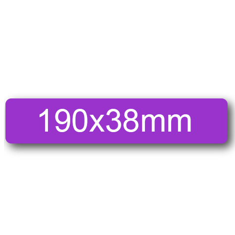 wereinaristea EtichetteAutoadesive, 190x38(38x190mm) Carta VIOLA, adesivo Permanente, angoli arrotondati, per ink-jet, laser e fotocopiatrici, su foglio A4 (210x297mm).