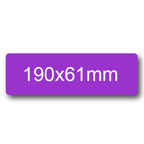 wereinaristea EtichetteAutoadesive, 190x61(61x190mm) Carta VIOLA, adesivo Permanente, angoli arrotondati, per ink-jet, laser e fotocopiatrici, su foglio A4 (210x297mm).