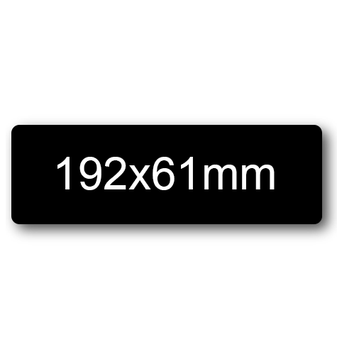 wereinaristea EtichetteAutoadesive, 192x61(61x192mm) Carta NERO, adesivo Permanente, angoli arrotondati, per ink-jet, laser e fotocopiatrici, su foglio A4 (210x297mm).