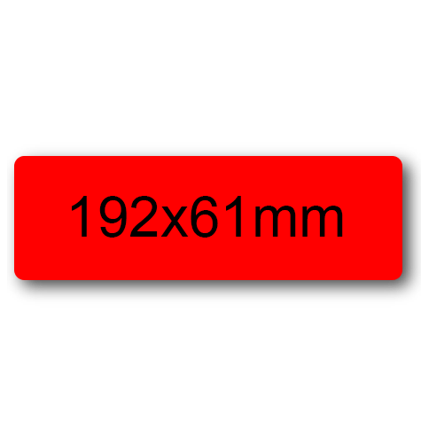 wereinaristea EtichetteAutoadesive, 192x61(61x192mm) Carta ROSSO, adesivo Permanente, angoli arrotondati, per ink-jet, laser e fotocopiatrici, su foglio A4 (210x297mm).