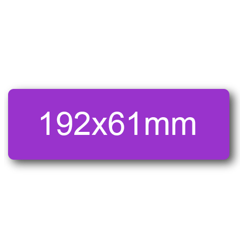 wereinaristea EtichetteAutoadesive, 192x61(61x192mm) Carta VIOLA, adesivo Permanente, angoli arrotondati, per ink-jet, laser e fotocopiatrici, su foglio A4 (210x297mm).