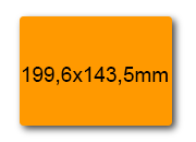wereinaristea EtichetteAutoadesive, 199,6x143,5(143,5x199,6mm) Carta ARANCIONE, adesivo Permanente, angoli arrotondati, per ink-jet, laser e fotocopiatrici, su foglio A4 (210x297mm) bra3144AR