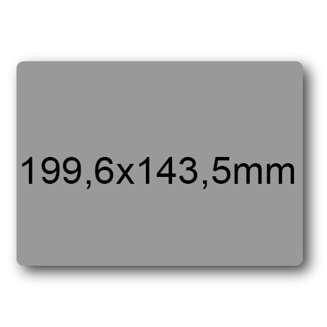 wereinaristea EtichetteAutoadesive, 199,6x143,5(143,5x199,6mm) Carta GRIGIO, adesivo Permanente, angoli arrotondati, per ink-jet, laser e fotocopiatrici, su foglio A4 (210x297mm).