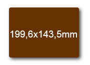 wereinaristea EtichetteAutoadesive, 199,6x143,5(143,5x199,6mm) Carta MARRONE, adesivo Permanente, angoli arrotondati, per ink-jet, laser e fotocopiatrici, su foglio A4 (210x297mm).