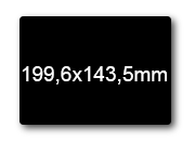 wereinaristea EtichetteAutoadesive, 199,6x143,5(143,5x199,6mm) Carta NERO, adesivo Permanente, angoli arrotondati, per ink-jet, laser e fotocopiatrici, su foglio A4 (210x297mm) bra3144NE