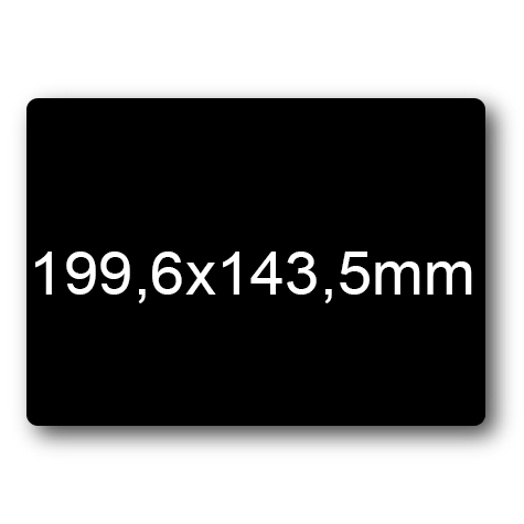 wereinaristea EtichetteAutoadesive, 199,6x143,5(143,5x199,6mm) Carta NERO, adesivo Permanente, angoli arrotondati, per ink-jet, laser e fotocopiatrici, su foglio A4 (210x297mm).