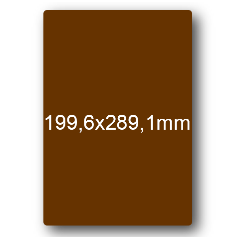wereinaristea EtichetteAutoadesive, 199,6x289,1(289,1x199,6mm) Carta MARRONE, adesivo Permanente, angoli arrotondati, per ink-jet, laser e fotocopiatrici, su foglio A4 (210x297mm).