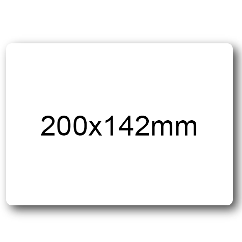 wereinaristea EtichetteAutoadesive, COPRENTE, 200x142(142x200mm) Carta BIANCO, adesivo Permanente, angoli arrotondati, per ink-jet, laser e fotocopiatrici, su foglio A4 (210x297mm).