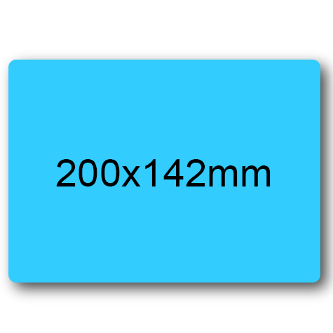 wereinaristea EtichetteAutoadesive, 200x142(142x200mm) Carta AZZURRO, adesivo Permanente, angoli arrotondati, per ink-jet, laser e fotocopiatrici, su foglio A4 (210x297mm).