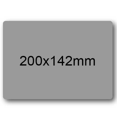 wereinaristea EtichetteAutoadesive, 200x142(142x200mm) Carta GRIGIO, adesivo Permanente, angoli arrotondati, per ink-jet, laser e fotocopiatrici, su foglio A4 (210x297mm).