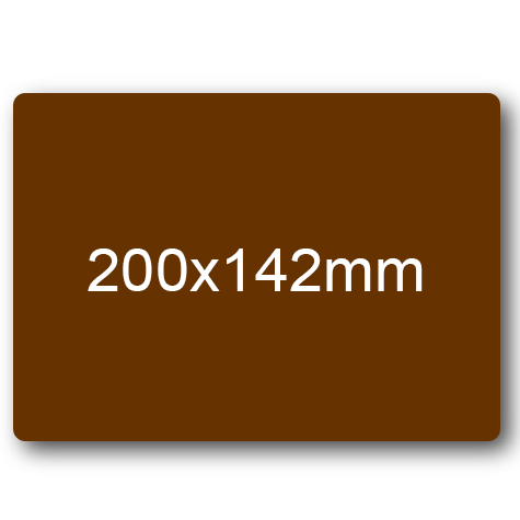 wereinaristea EtichetteAutoadesive, 200x142(142x200mm) Carta MARRONE, adesivo Permanente, angoli arrotondati, per ink-jet, laser e fotocopiatrici, su foglio A4 (210x297mm).