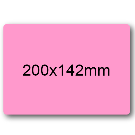 wereinaristea EtichetteAutoadesive, 200x142(142x200mm) Carta ROSA, adesivo Permanente, angoli arrotondati, per ink-jet, laser e fotocopiatrici, su foglio A4 (210x297mm).