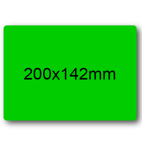wereinaristea EtichetteAutoadesive, 200x142(142x200mm) Carta VERDE, adesivo Permanente, angoli arrotondati, per ink-jet, laser e fotocopiatrici, su foglio A4 (210x297mm).