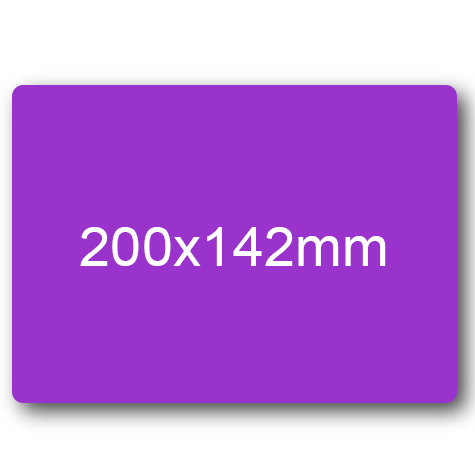 wereinaristea EtichetteAutoadesive, 200x142(142x200mm) Carta VIOLA, adesivo Permanente, angoli arrotondati, per ink-jet, laser e fotocopiatrici, su foglio A4 (210x297mm).