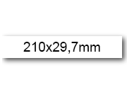 wereinaristea EtichetteAutoadesive, COPRENTE, 210x29,7(29,7x210mm) Carta BIANCO, adesivo Permanente, angoli a spigolo, per ink-jet, laser e fotocopiatrici, su foglio A4 (210x297mm).