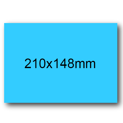wereinaristea EtichetteAutoadesive, 210x148(148x210mm) Carta AZZURRO, adesivo Permanente, angoli a spigolo, per ink-jet, laser e fotocopiatrici, su foglio A4 (210x297mm).