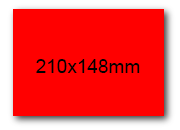wereinaristea EtichetteAutoadesive, 210x148(148x210mm) Carta ROSSO, adesivo Permanente, angoli a spigolo, per ink-jet, laser e fotocopiatrici, su foglio A4 (210x297mm) bra3165RO