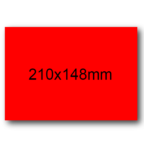wereinaristea EtichetteAutoadesive, 210x148(148x210mm) Carta ROSSO, adesivo Permanente, angoli a spigolo, per ink-jet, laser e fotocopiatrici, su foglio A4 (210x297mm).
