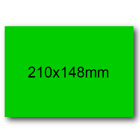 wereinaristea EtichetteAutoadesive, 210x148(148x210mm) Carta VERDE, adesivo Permanente, angoli a spigolo, per ink-jet, laser e fotocopiatrici, su foglio A4 (210x297mm).