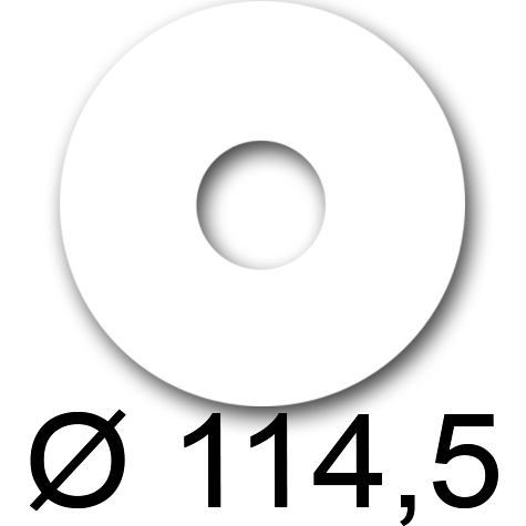 wereinaristea EtichetteAutoadesive rotonde, 114,5mm, foro 41mm BIANCO, adesivo Permanente, per ink-jet, laser e fotocopiatrici, su foglio A4 (210x297mm).