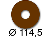 wereinaristea EtichetteAutoadesive rotonde, diametro 114,5mm, foro 41mm MARRONE, adesivo Permanente, per ink-jet, laser e fotocopiatrici, su foglio A4 (210x297mm).