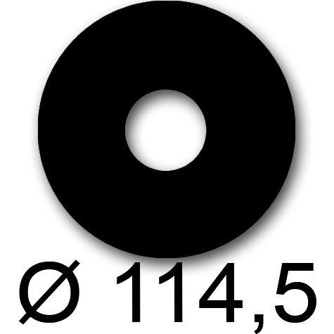 wereinaristea EtichetteAutoadesive rotonde, diametro 114,5mm, foro 41mm NERO, adesivo Permanente, per ink-jet, laser e fotocopiatrici, su foglio A4 (210x297mm).