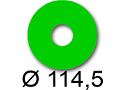wereinaristea EtichetteAutoadesive rotonde, diametro 114,5mm, foro 41mm VERDE, adesivo Permanente, per ink-jet, laser e fotocopiatrici, su foglio A4 (210x297mm).