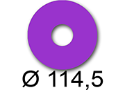 wereinaristea EtichetteAutoadesive rotonde, diametro 114,5mm, foro 41mm VIOLA, adesivo Permanente, per ink-jet, laser e fotocopiatrici, su foglio A4 (210x297mm).