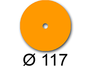 wereinaristea EtichetteAutoadesive rotonde, diametro 117mm, foro 17mm ARANCIONE, adesivo Permanente, per ink-jet, laser e fotocopiatrici, su foglio A4 (210x297mm) bra3170AR