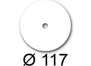 wereinaristea EtichetteAutoadesive rotonde, diametro 117mm, foro 17mm BIANCO, adesivo Permanente, per ink-jet, laser e fotocopiatrici, su foglio A4 (210x297mm) bra3170