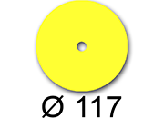 wereinaristea EtichetteAutoadesive rotonde, diametro 117mm, foro 17mm GIALLO, adesivo Permanente, per ink-jet, laser e fotocopiatrici, su foglio A4 (210x297mm) bra3170GI