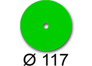 wereinaristea EtichetteAutoadesive rotonde, diametro 117mm, foro 17mm VERDE, adesivo Permanente, per ink-jet, laser e fotocopiatrici, su foglio A4 (210x297mm) bra3170VE