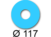 wereinaristea EtichetteAutoadesive rotonde, diametro 117mm, foro 41mm AZZURRO, adesivo Permanente, per ink-jet, laser e fotocopiatrici, su foglio A5 (148x210mm) bra3171AZ