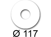 wereinaristea EtichetteAutoadesive rotonde, diametro 117mm, foro 41mm BIANCO, adesivo Permanente, per ink-jet, laser e fotocopiatrici, su foglio A5 (148x210mm) bra3171