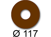 wereinaristea EtichetteAutoadesive rotonde, diametro 117mm, foro 41mm MARRONE, adesivo Permanente, per ink-jet, laser e fotocopiatrici, su foglio A5 (148x210mm) bra3171MA