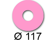 wereinaristea EtichetteAutoadesive rotonde, diametro 117mm, foro 41mm ROSA, adesivo Permanente, per ink-jet, laser e fotocopiatrici, su foglio A5 (148x210mm) bra3171RS