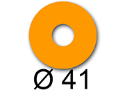 wereinaristea EtichetteAutoadesive rotonde, diametro 41mm, foro 17mm ARANCIONE, adesivo Permanente, per ink-jet, laser e fotocopiatrici, su foglio A4 (210x297mm) bra3173AR