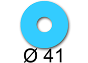 wereinaristea EtichetteAutoadesive rotonde, diametro 41mm, foro 17mm AZZURRO, adesivo Permanente, per ink-jet, laser e fotocopiatrici, su foglio A4 (210x297mm) bra3173AZ