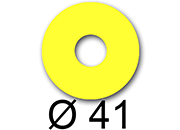 wereinaristea EtichetteAutoadesive rotonde, diametro 41mm, foro 17mm GIALLO, adesivo Permanente, per ink-jet, laser e fotocopiatrici, su foglio A4 (210x297mm) bra3173GI