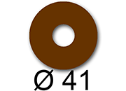 wereinaristea EtichetteAutoadesive rotonde, diametro 41mm, foro 17mm MARRONE, adesivo Permanente, per ink-jet, laser e fotocopiatrici, su foglio A4 (210x297mm) bra3173MA