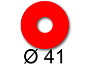 wereinaristea EtichetteAutoadesive rotonde, diametro 41mm, foro 17mm ROSSO, adesivo Permanente, per ink-jet, laser e fotocopiatrici, su foglio A4 (210x297mm) bra3173RO